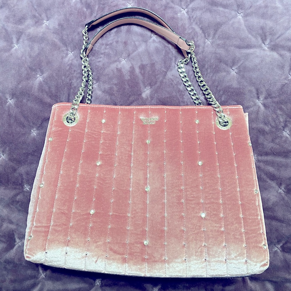 Victoria’s Secret velvet sparkle shoulder tote